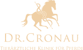 Icon der Pferdeklinik Dr. Cronau, gold auf grau